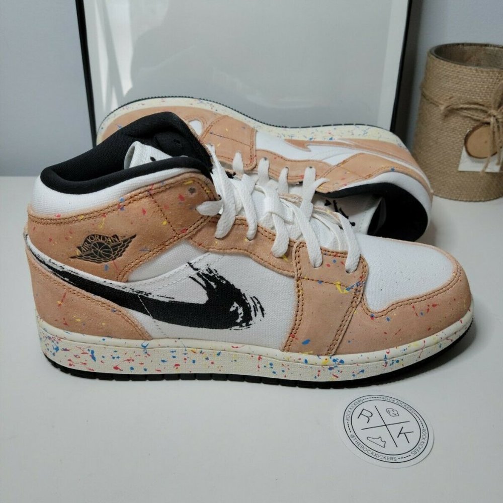 Air Jordan 1 Mid SE Brushstroke (GS)